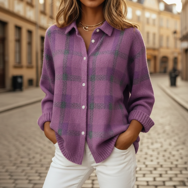 Maglione Donna Cardigan Checkered