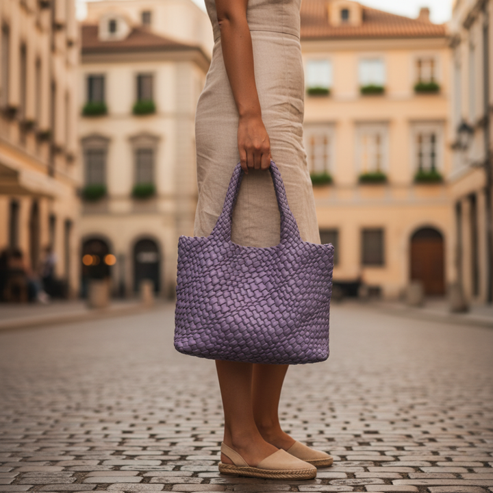 Women's Woven Leather Tote Bag