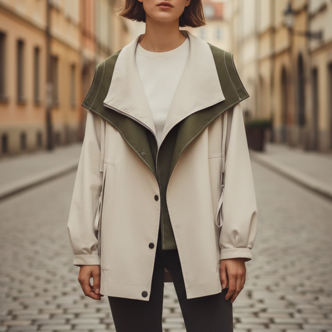 Giacca Donna con Collo Alto e Zip