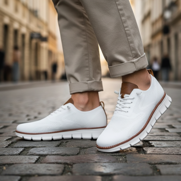 Scarpe Uomo Sportive in Mesh Traspirante con Suola in Gomma