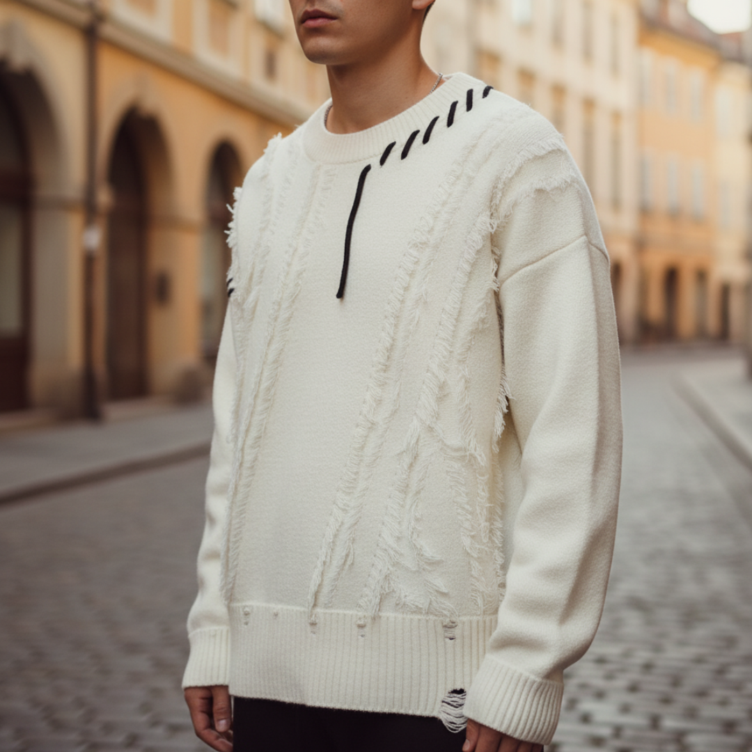 Maglione da uomo con frange