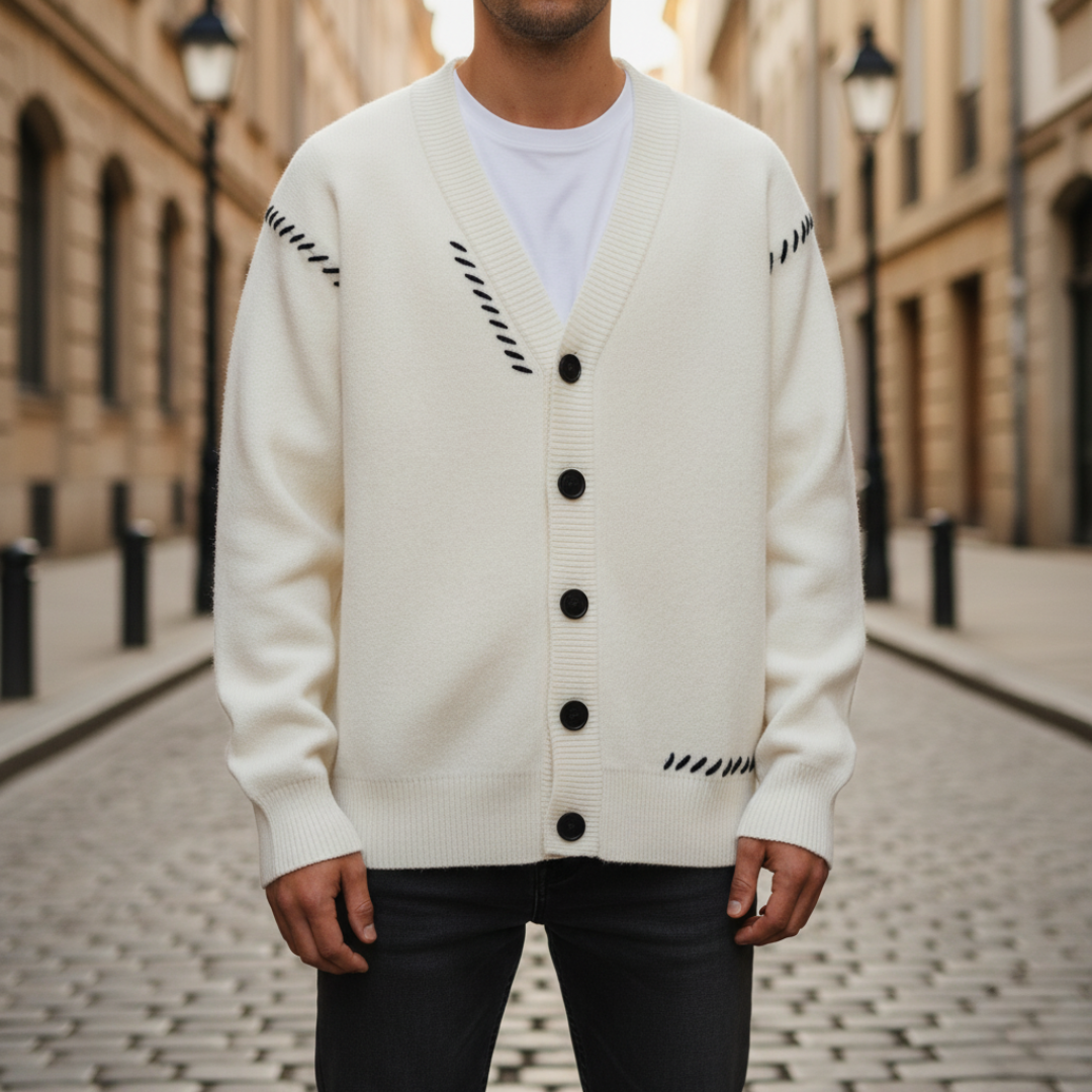 Cardigan Uomo in Tessuto con Bottoni