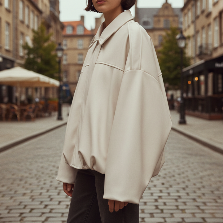 Giacca Donna Oversize Elegante in Tessuto Misto
