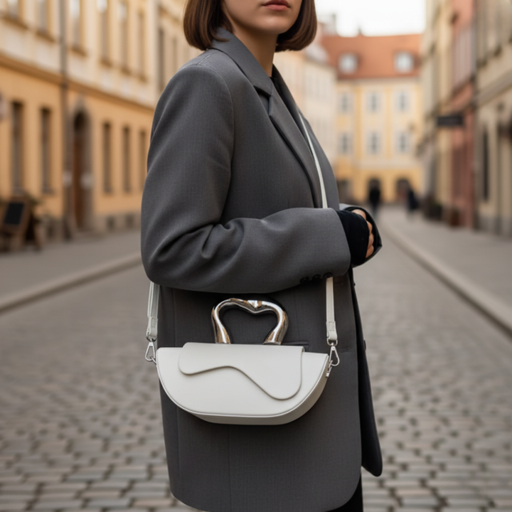 Women's Shoulder Bag PU Half Moon Heart Handle