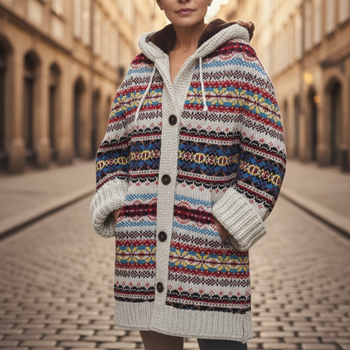 Giacca Corto Donna in Materiale Misto con Collo Revers e Bottoni