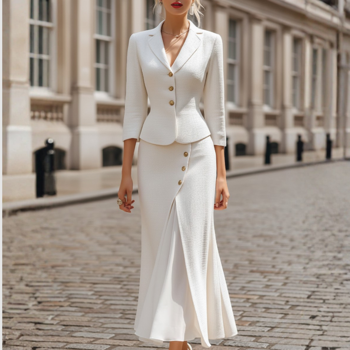 Set Donna Giacca e Gonna in Tessuto Strutturato