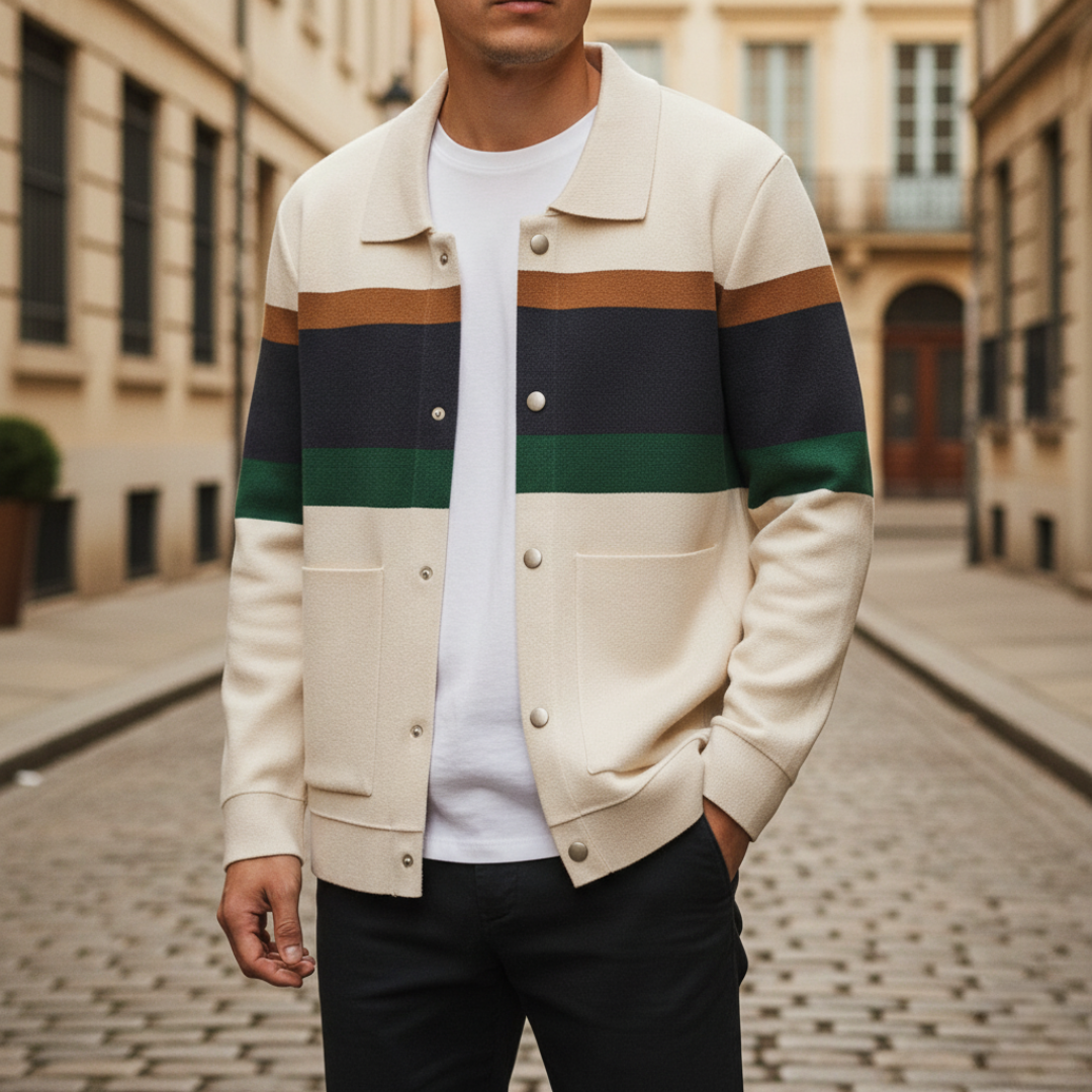 Cardigan Uomo a Quadri con Colletto – Giacca Invernale