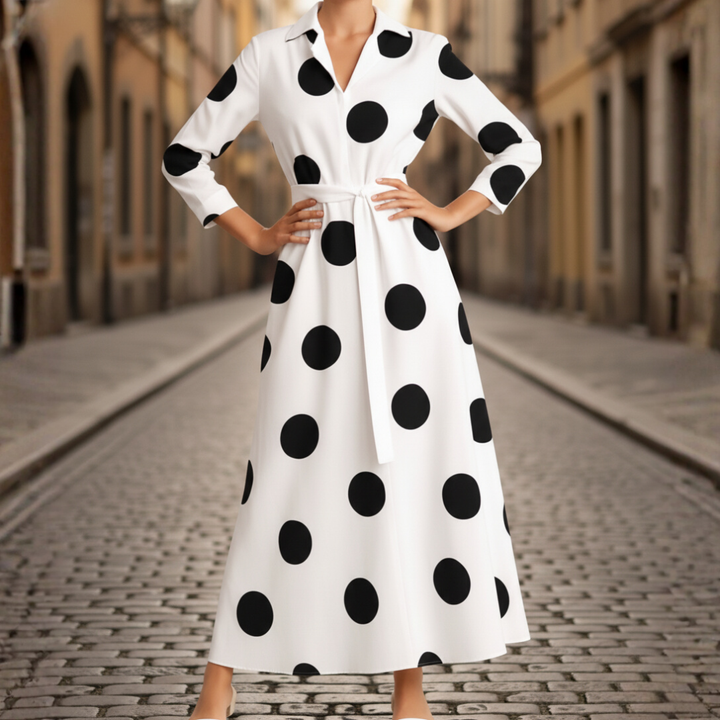 Abito Donna con Collo e Maniche Lunghe