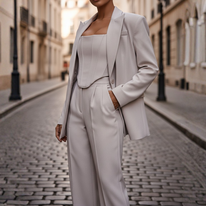 Tailleur Donna 3 Pezzi in Tessuto Strutturato