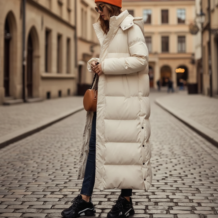 Parka Donna Lunga Invernale Con Cappuccio e Fodera Interna