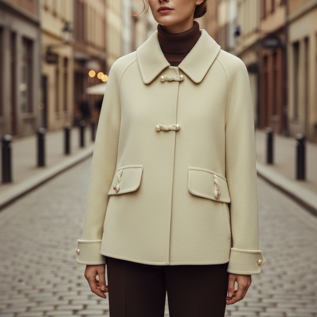 Cappotto Donna Con Bottoni Dettaglio Maniche